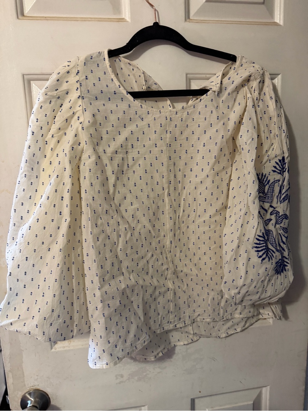 Light white flowy top with puffy sleeves
